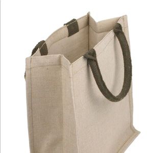 JUTE & COTTON BLEND TOTE BAG 12" X 12" X 7.75" nwt